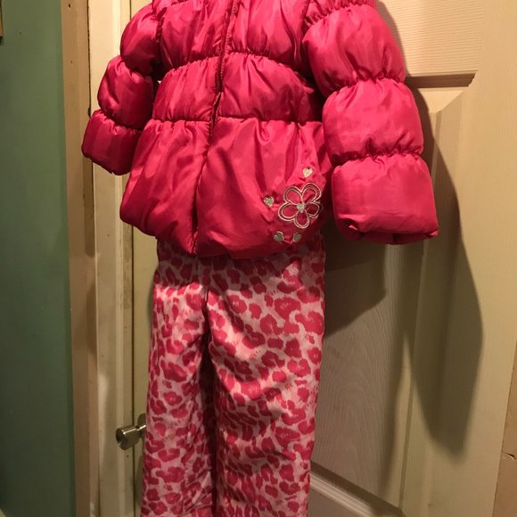 Swiss Alps Jacket & Snow Pants Pink Leopard Print - Picture 2 of 6